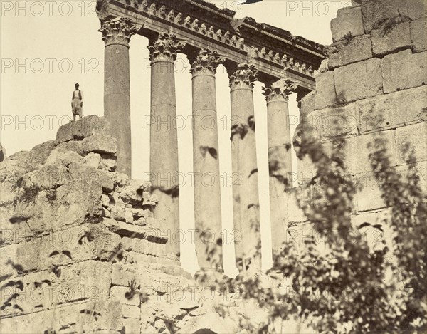 Temple of the Sun, Baalbec, Lebanon, orientalist photography, Bonfils, Félix, 1831-1885, Albumen, 1870s