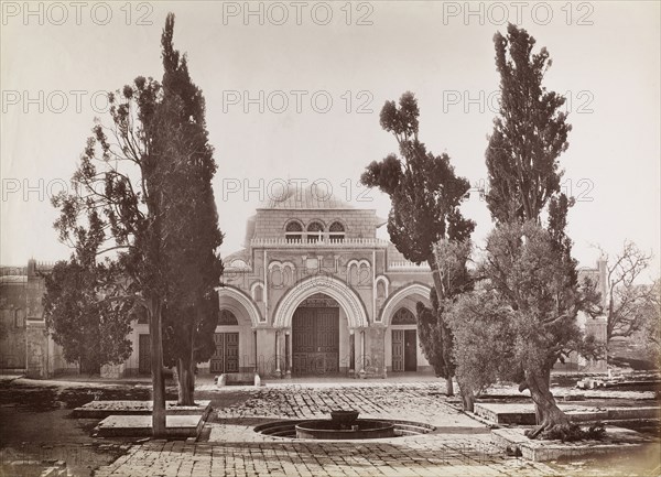 El-Aksa mosque, orientalist photography, Bonfils, Félix, 1831-1885, 1880s