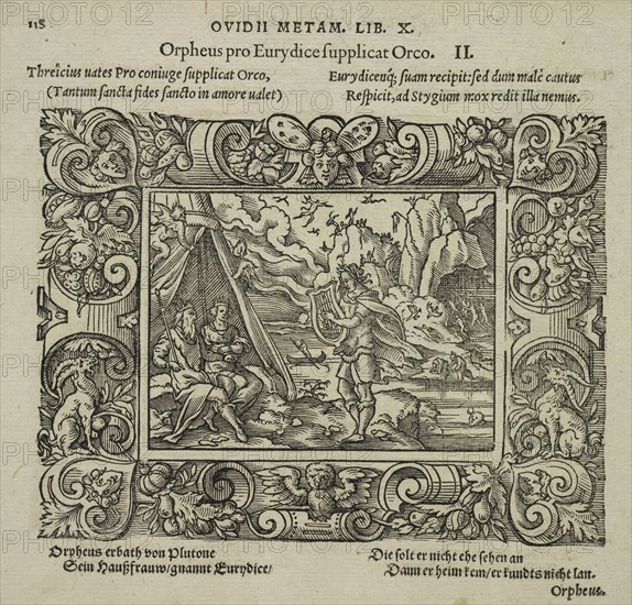 Orpheus pro Eurydice supplicat Orco, Iohan. Posthii Germershemii Tetrasticha in Ovidii Metam. lib. XV. qvibus accesserunt