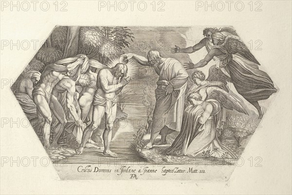 Christ's baptism, La Sacra Genesi, Villamena, Francesco, 1626