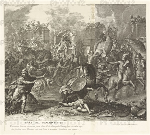 Battle of Arbela, Battles of Alexander, Audran, Gérard, 1640-1703, Le Brun, Charles, 1619-1690, Etching, engraving