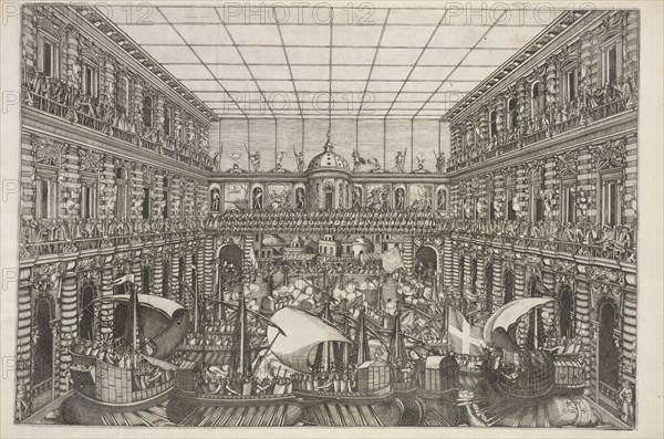 Naumachia in the courtyard of Palazzo Pitti, Festival prints relating to the wedding of the Grand Duke Ferdinando I de Medici to