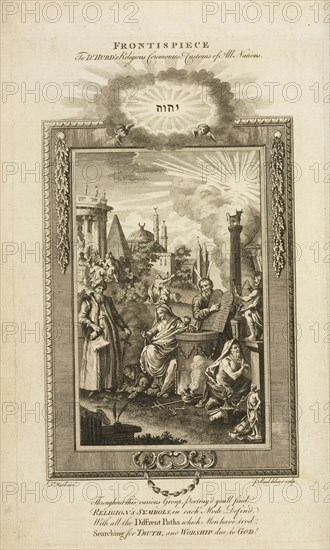 Frontispiece to D.'Hurd's religious ceremonies and customs of all nations, A new universal history of the religious rites