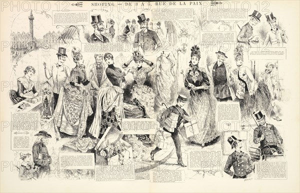 rue de la Paix, Shoping de 3 à 5, Baudouin, Armand, Marcelin, Emile, 1825-1887, Michelet, Photomechanical process, 1885