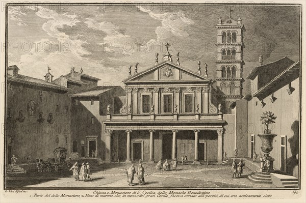 Chiesa e monastero di S. Cecilia, delle monache benedettine, Delle magnificenze di Roma antica e moderna, Vasi, Giuseppe, 1710