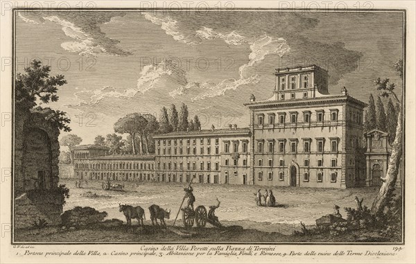 Casino della Villa Peretti sulla Piazza di Termini, Delle magnificenze di Roma antica e moderna, Vasi, Giuseppe, 1710-1782