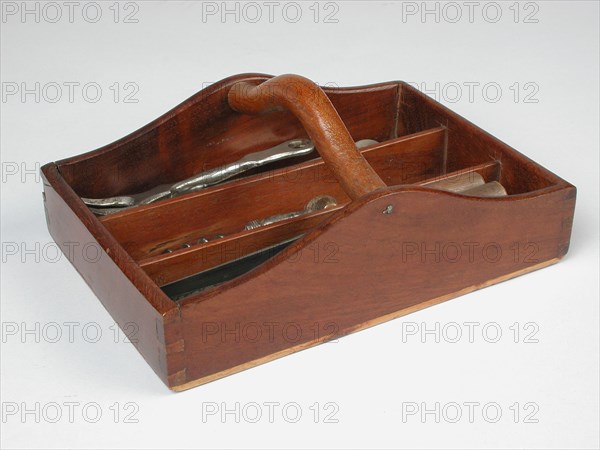 Te Poel, Mahogany miniature cutlery tray, cutlery tray kitchen utensils miniature toy relaxant model wood, sawn glued nailed