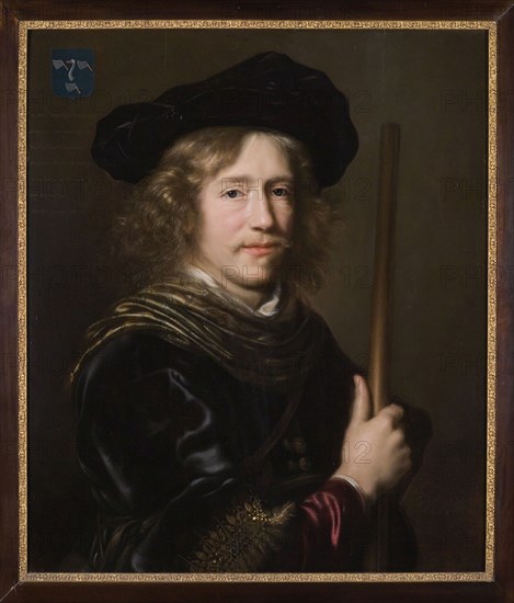 Portrait of Adriaen Vroesen (circa 016111615-1669), portrait painting visual material wood oil panel, Standing rectangular