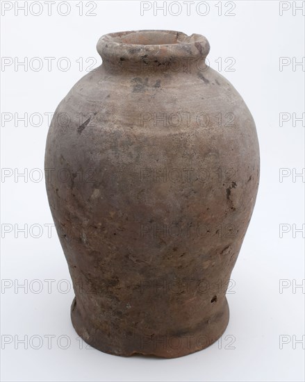 Pottery pot on stand, baluster shape, used in the sugar industry, sugar pot pot holder soil find ceramic earthenware glaze lead