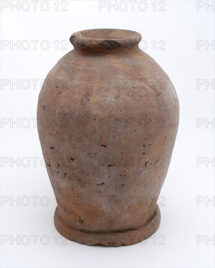 Earthenware pot on stand, baluster shape, used in the sugar industry, sugar bowl pot holder soil find ceramic earthenware glaze