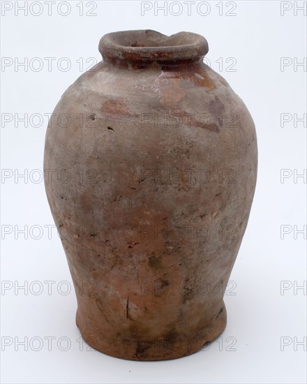 Pottery pot on stand, baluster shape, used in the sugar industry, sugar pot pot holder soil find ceramics earthenware glaze lead