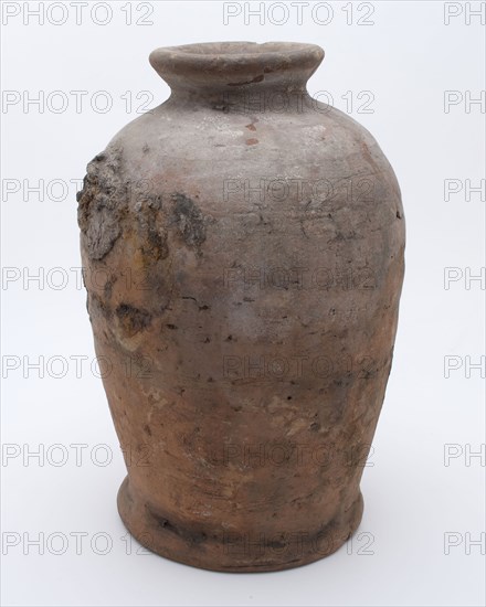 Pottery pot on stand, baluster shape, used in the sugar industry, sugar bowl pot holder soil find ceramic earthenware glaze lead