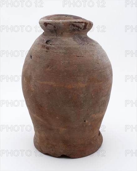 Pottery pot on stand, baluster shape, used in the sugar industry, sugar bowl pot holder soil find ceramic earthenware glaze lead