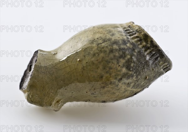 Clay pipe, pipe bowl, double conical, unnoticed, green glazed, clay pipe smoking equipment smoke floor earthenware ceramics