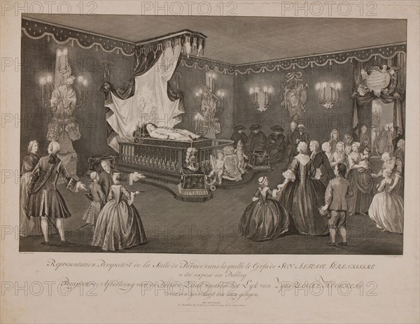 De Swart (artist), Perspective image of the parade hall in which the corpse of Willem Karel Hendrik Friso (William IV) was shown