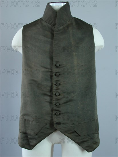 Mens vest of dark brown silk, vest outerwear men's clothing clothing silk cotton shoulder, waist, bottom, textile Mens vest