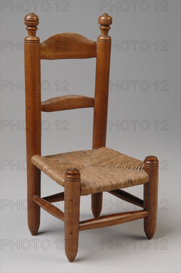 Te Poel, Miniature wooden kitchen chair, chair reclining furniture miniature toy relaxant model oak wood beech wood trim