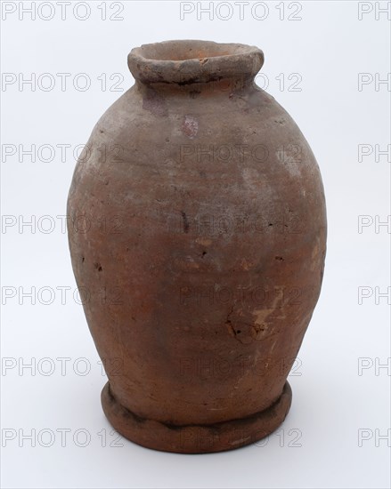 Pottery pot on stand, baluster shape, used in the sugar industry, sugar bowl pot holder soil find ceramic earthenware glaze lead