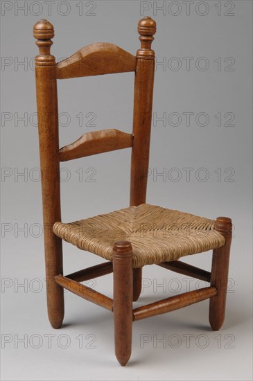 Te Poel, Miniature wooden kitchen chair, chair reclining furniture miniature toy relaxant model oak wood beech wood trim