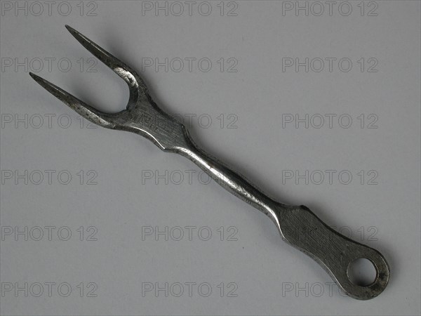 metal worker: Gresnich, Steel miniature meat fork or carving fork, front fork fork kitchen utensils equipment miniature toy