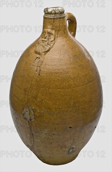 Stoneware Bartmann jug, also called Bellarmine jug, with Bartmann jug, also called Bellarmine jug, mask on the neck, Bartmann