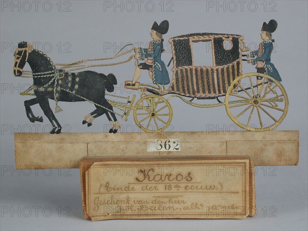 Two-dimensional cardplate karos, cut out and painted, carriage cutting art sculpture model cardboard paint wood, cut out