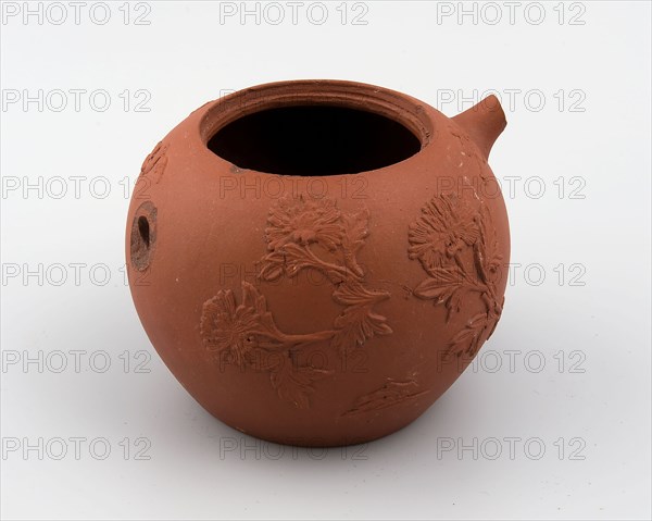 Teapot with chrysanthemums, Chinese red stoneware, teapot tableware holder tea set tableware soil find ceramic stoneware, in