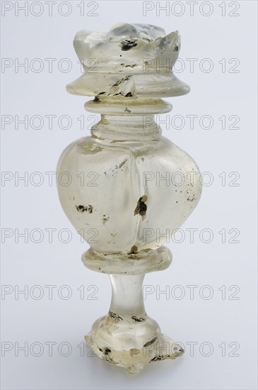Fragment of stem of goblet (façon de Venise), drinking cup drinking vessel holder soil find glass, hand-blown glass application