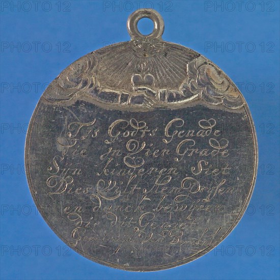 Medal on the 50-year marriage of Jan van Berckel and Geertruyt Ram, wedding medal medal medal silver, cast engraved medal