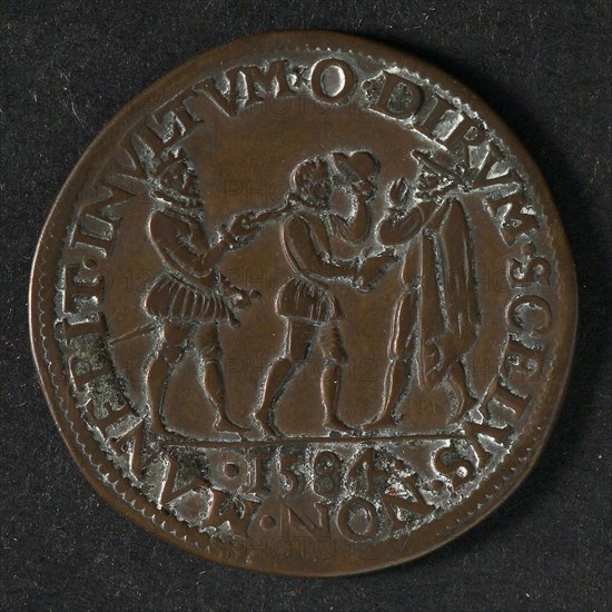 Medal on the murder of the Prince of Orange, jeton utility medal medal exchange buyer, the Prince of Orange is shot by Balthasar