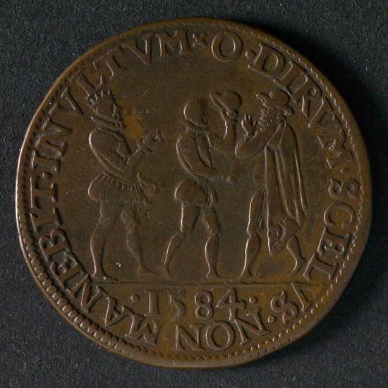 Medal on the murder of the Prince of Orange, jeton utility medal medal exchange buyer, the Prince of Orange is shot by Balthasar