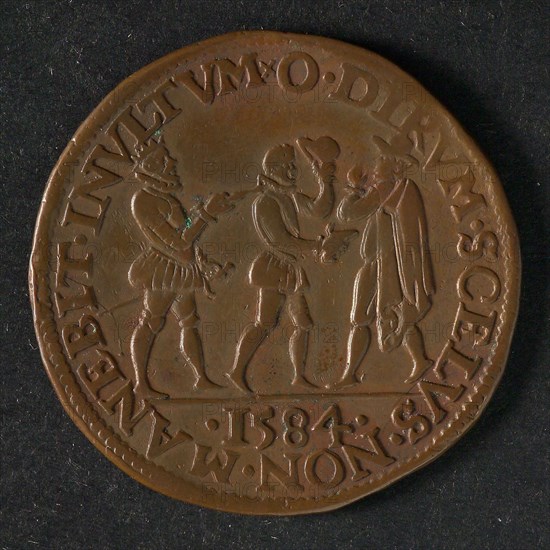 Medal on the murder of the Prince of Orange, jeton utility medal medal exchange buyer, Obverse: the Prince of Orange is shot