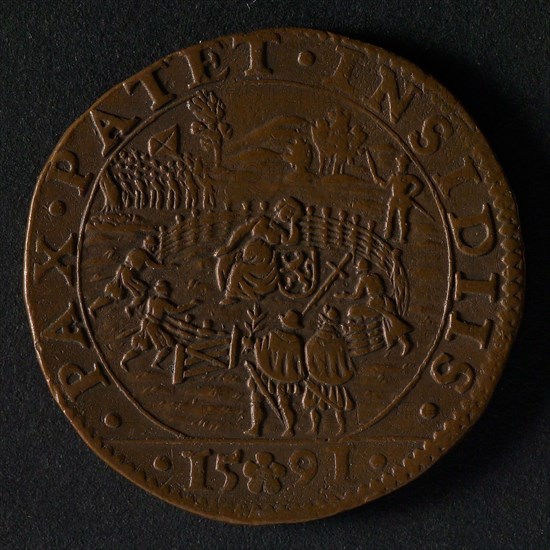 Medal on the mediation offered by the German emperor, jeton utility medal medal exchange buyer, Dutch virgin leaning on