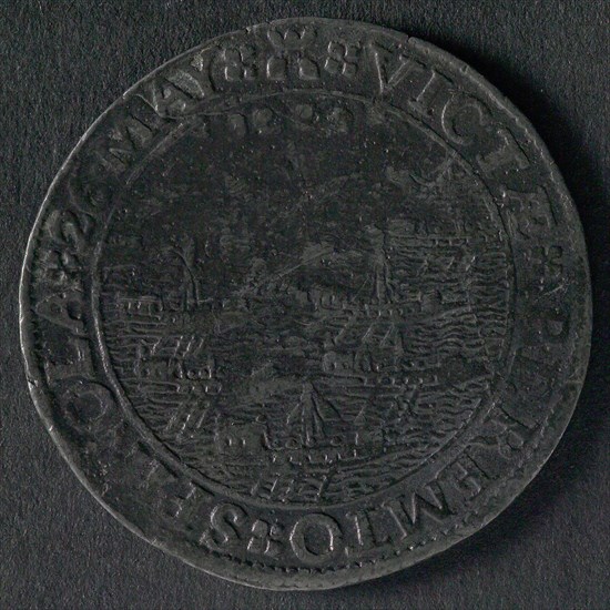 Medal on the victory by the Zeeuwen on the Spanish galleys under Spinola, jeton utility medal medal exchange tin, only Zeeland