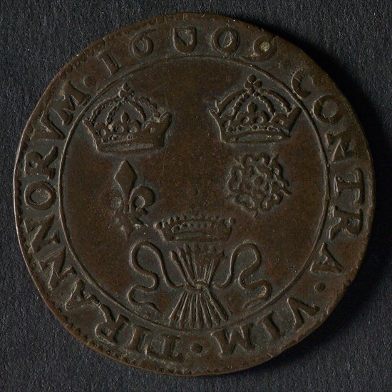 Medal on the treaties with England and France, jeton utility medal medal exchange buyer, three connected hearts above which name