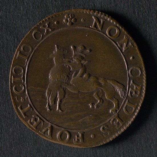 Medal on the murder of Henry IV, jeton utility medal medal exchange buyer, Two pigeons on open bible