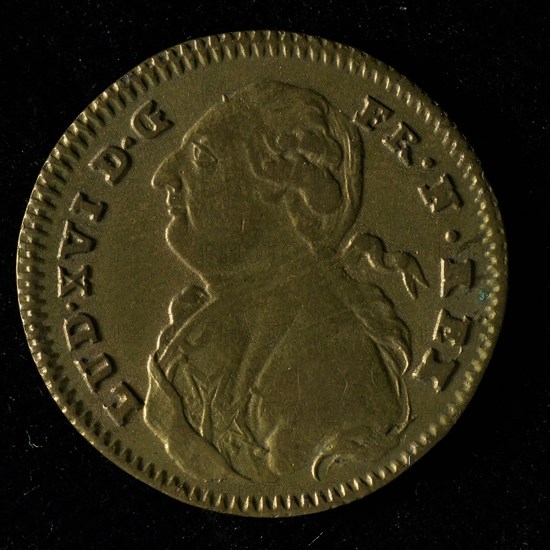Medal on Louis XVI, jeton utility medal medal exchange brass, bust Louis XVI left omschrift: LUD. XVI D.G - FR. N. REX - Louis
