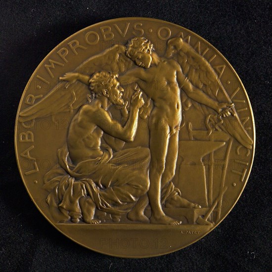 Auguste Patey (1855 - 1930), Medal on the tests with controllable hot air balloons taken at Chalais Meudon in 1885, penny