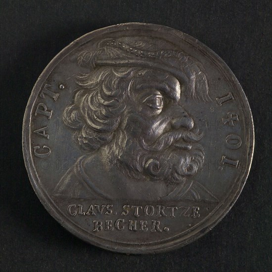 Medal on Claus Störtzenbecher, Hamburg, penning footage silver, to the right accustomed bust with beret of the pirate Claus