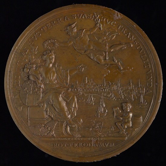 production: M. Holtzhey, Commemorative medal on the completion of the Rotterdam Stock Exchange, commemorative medal penning