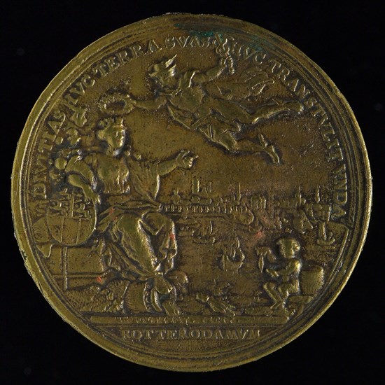 production: M. Holtzhey, Commemorative medal on the completion of the Rotterdam Stock Exchange, commemorative medal penning