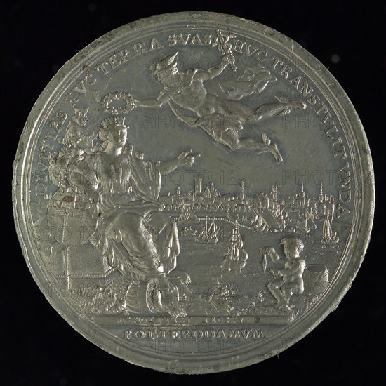 production: M. Holtzhey, Commemorative medal on the completion of the Rotterdam Stock Exchange, commemorative medal penning