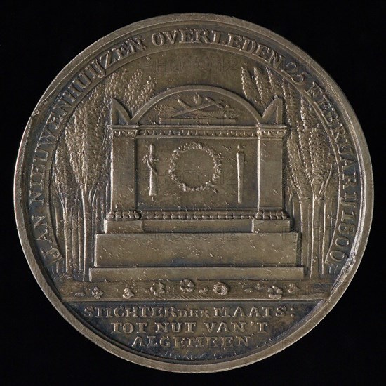J.G. Lageman, Medal on the death of Jan Nieuwenhuijzen, founder of the Society to Nut van 't Algemeen, mortality medal medal