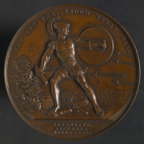 D. van der Kellen sr., Medal in memory of the defense of the Citadel of Antwerp, penny footage copper, Antique warrior