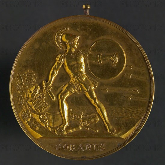 D. van der Kellen, Medal in memory of the defense of the Citadel of Antwerp, penning footage copper gold, gilded, Antique