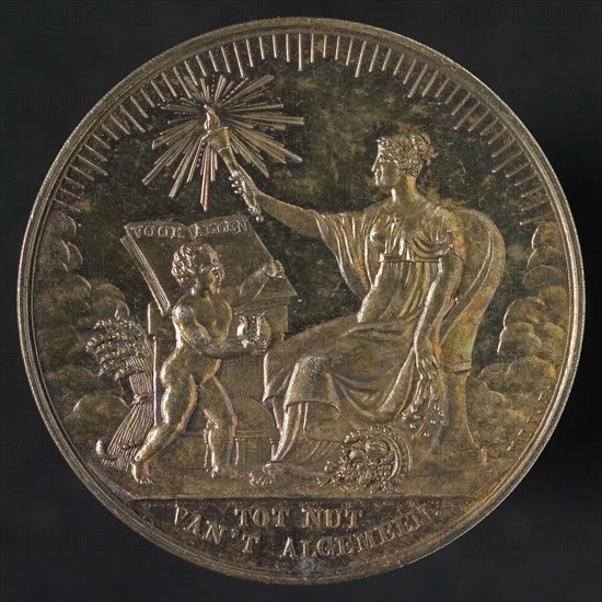 D. van der Kellen, Medal on the 50th anniversary of the Society for Nut of General, penning footage silver, Symbolic female
