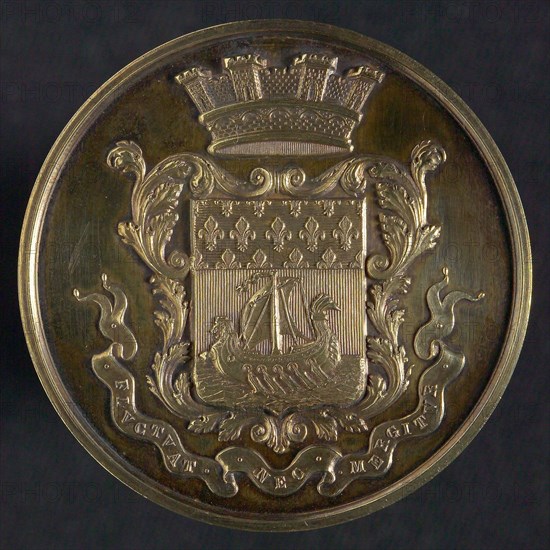 Hamel à Rouen, Price medal from the Société des Régates Parisiennes, price medal penny footage silver, escutcheon of Paris