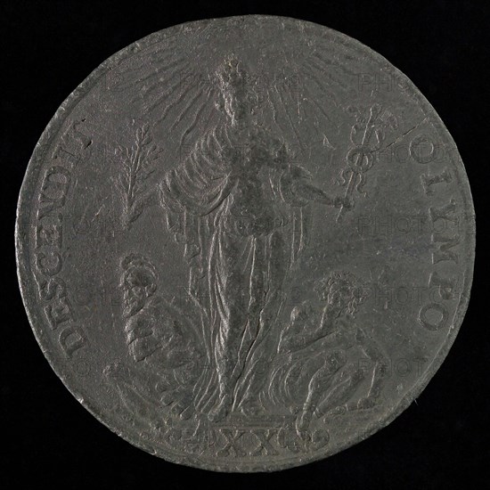 Jan Smeltzing I, Medal on the 20-year file between France, Spain and the Netherlands, medallion medals lead metal, Pallas Athene