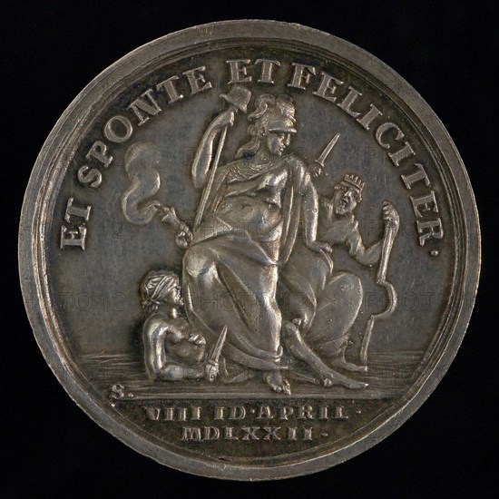 J.H. Schepp, Medal on the second centenary of the redemption of Vlissingen, penning footage silver, foreground altar