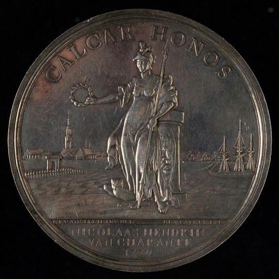 design: C. Ploos van Amstel, Price medal Zeeland Society of Sciences, founded in 1769, price medal penning footage silver, Rock